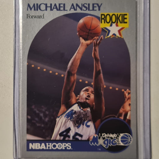 Michael Ansley 1990 NBA Hoops Rookie RC #215 NBA Basketball Orlando Magic Excellent