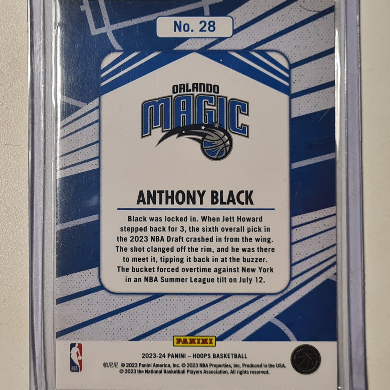 Anthony Black 2023-24 Panini NBA Hoops we got next Rookie RC #28 NBA Basketball Orlando Magic Excellent