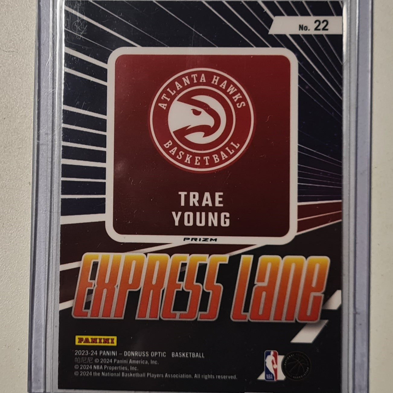 Trae Young 2023-24 Panini Donruss Optic Express Lane Prizm #22 NBA Basketball Atlanta Hawks Excellent