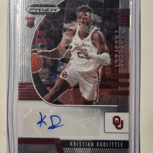 Kristian Doolittle 2020 Panini Prizm DRAFT PICKS prospect Rookie RC Auto PA-KD NBA Basketball Oklahoma Excellent