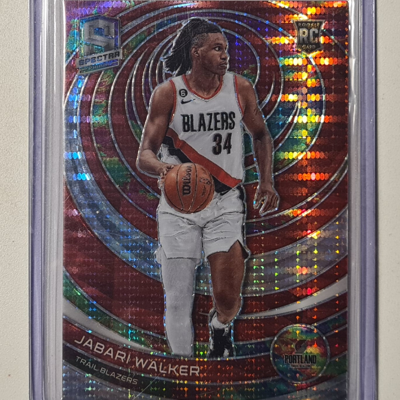 Jabari Walker 2022-23 Panini Spectra Rookie RC Prizm numbered 111/149 NBA Basketball Portland Trail Blazers Excellent