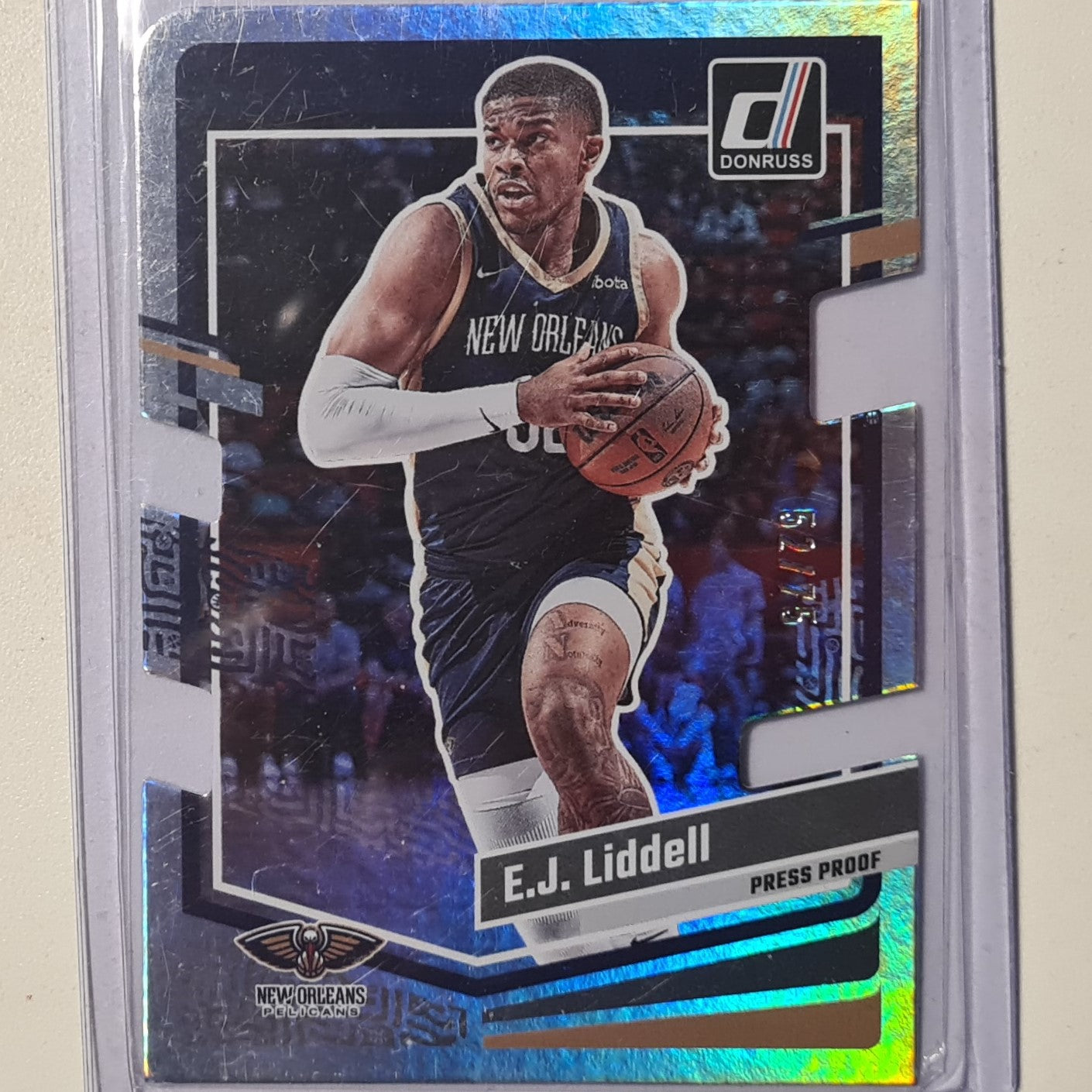 EJ Liddell 2023-24 Panini Donruss press proof die-cut refractor 52/75 #190 NBA Basketball New Orleans Pelicans Excellent