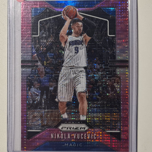 Nikola Vucevic 2019-20 Panini Prizm pink purple numbered 18/42 #247 NBA Basketball Orlando Magic Excellent