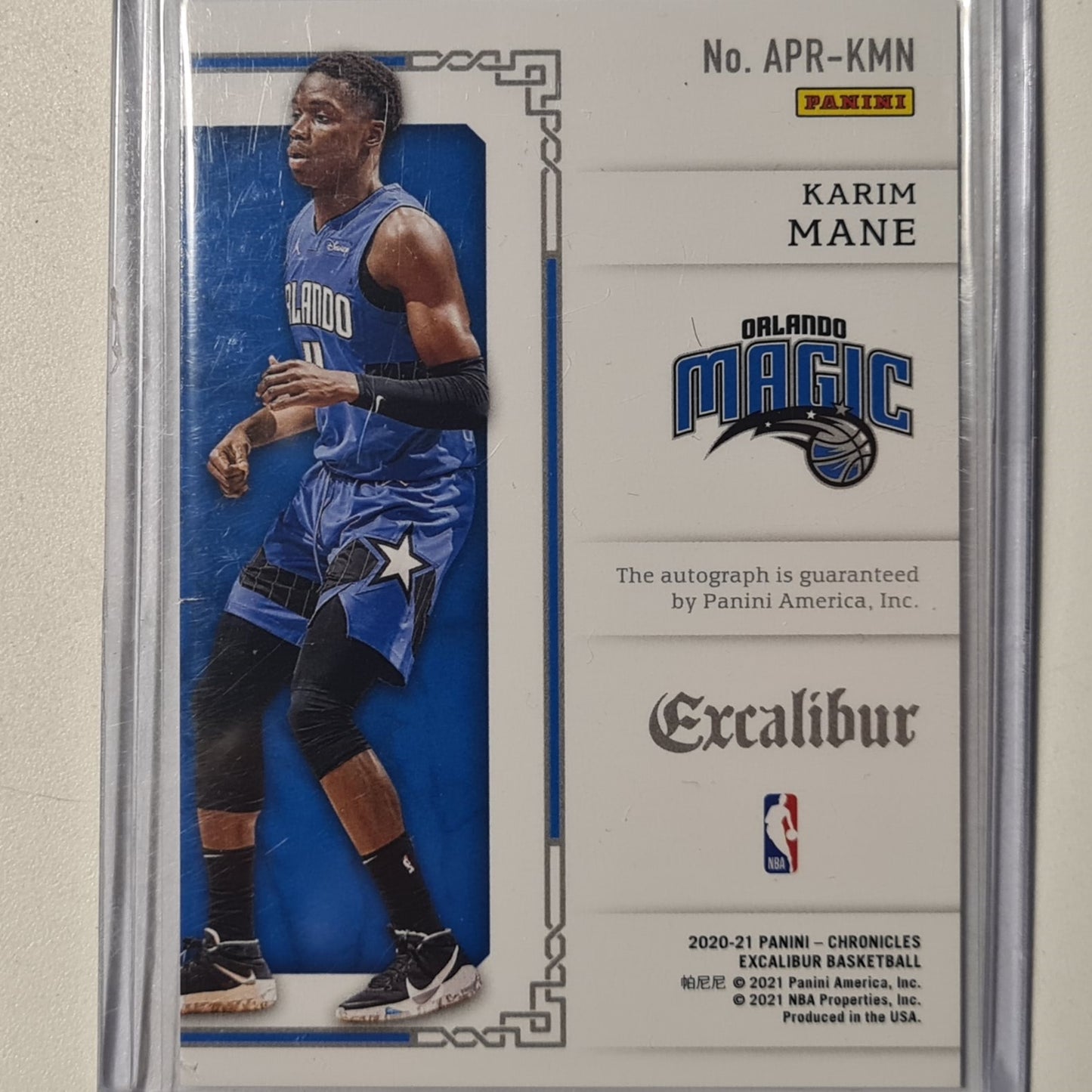 Karim Mane 2020-21 Panini Excalibur apprentice Auto Rookie RC APR-KMN NBA Basketball Orlando Magic Excellent