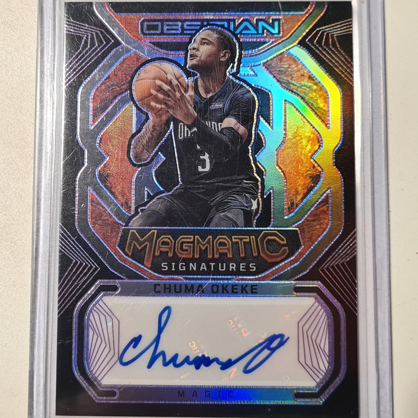 Chuma Okeke 2022-23 Panini Obsidian Magmatic Auto  52/75 MS-COO NBA Basketball Orlando Magic mint sleeved