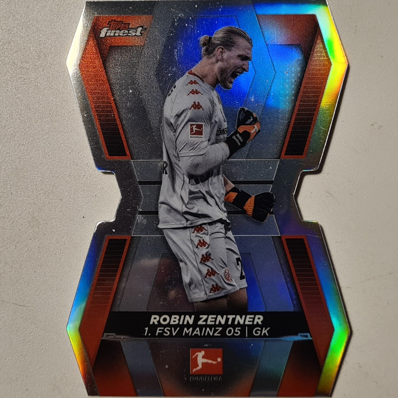 Robin Zentner 2022 Topps Finest die-cut refractor FG-RZ Soccer Football FSV Mainz Excellent