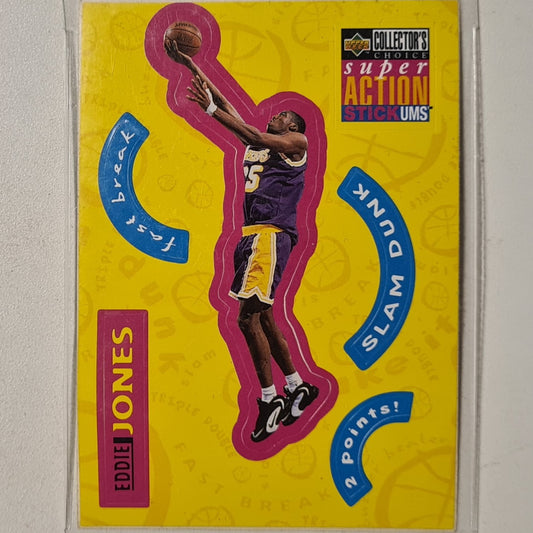 Eddie Jones 1996 Upper-Deck super action Stick-ums S13 NBA Basketball LA Lakers good +