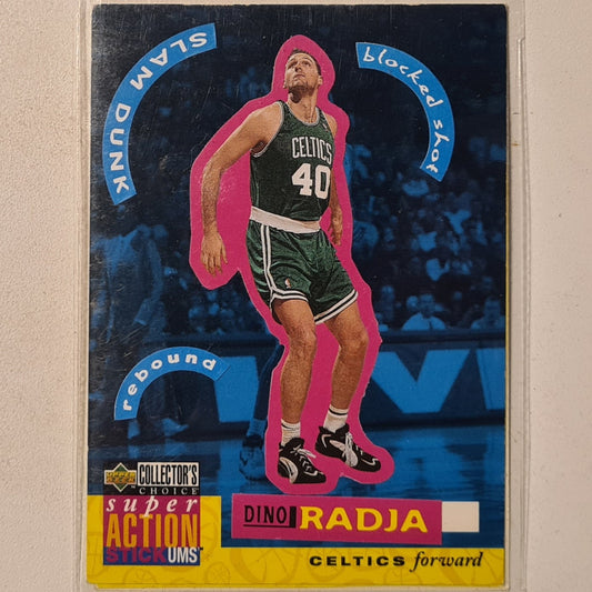 Dino Radja 1996 Upper-Deck super action Stick-ums B2+S2 NBA Basketball Boston Celtics good