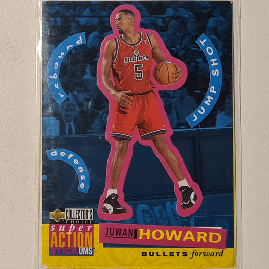 Juwan Howard 1996 Upper-Deck super action Stick-ums B9+S9 NBA Basketball Washington Bullets s good
