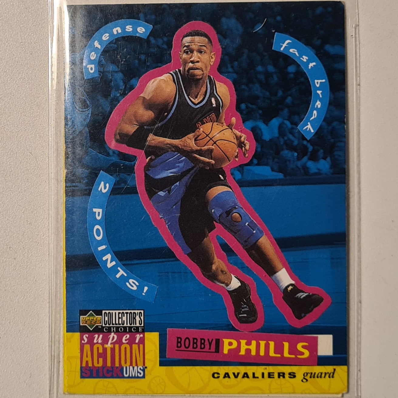 Bobby Phills 1996 Upper-Deck super action Stick-ums S5+B5 NBA Basketball Cleveland Cavaliers good