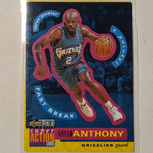 Greg Anthony 1996 Upper-Deck super action Stick-ums S28+B28 NBA Basketball Vancouver Grizzlies good