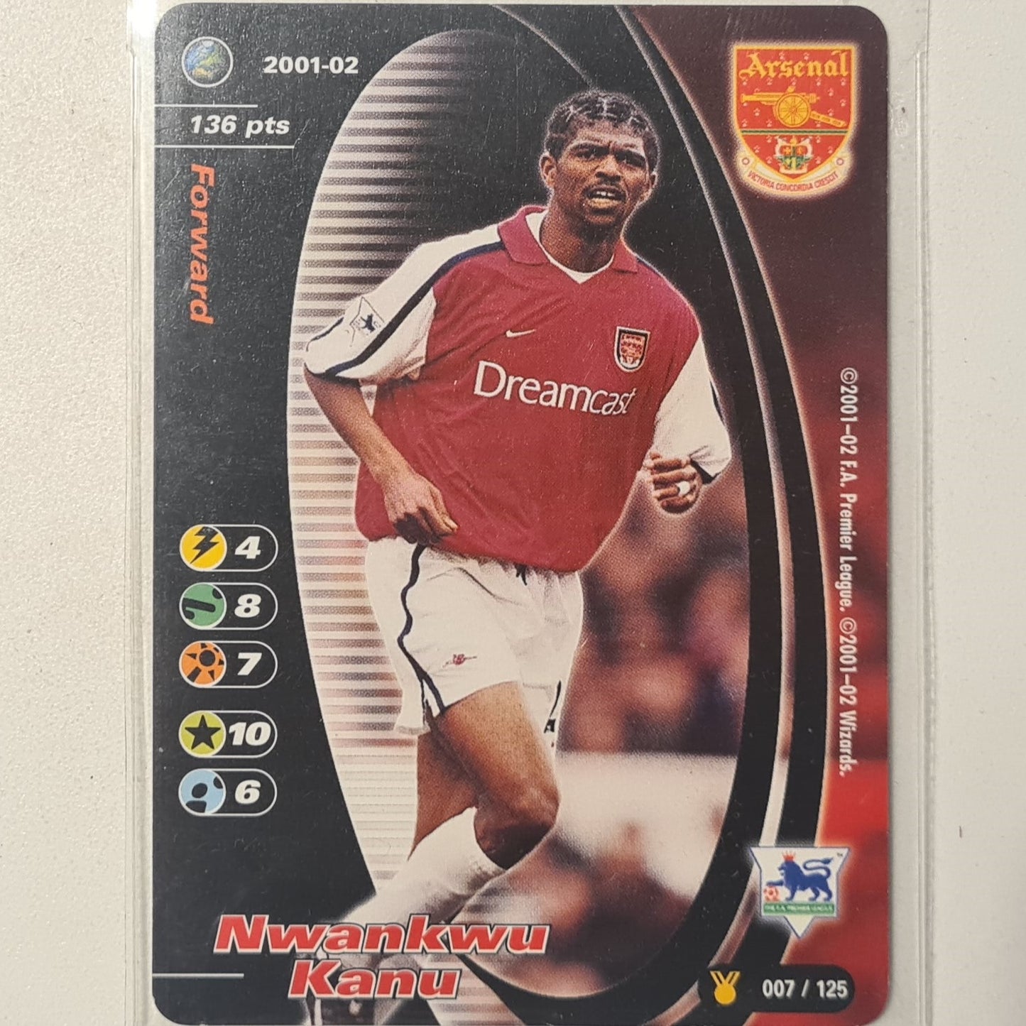 Nwankwu Kanu 2001-02 Wizards Soccer Football Arsenal very good