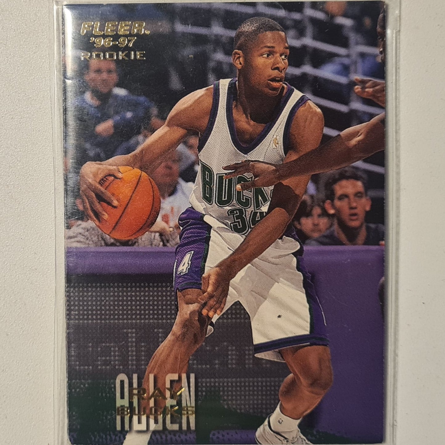 Ray Allen 1997 Fleer 96-97 Rookie  RC #242 NBA Basketball Milwaukee Bucks FAIR will show wear ( folder fillers)