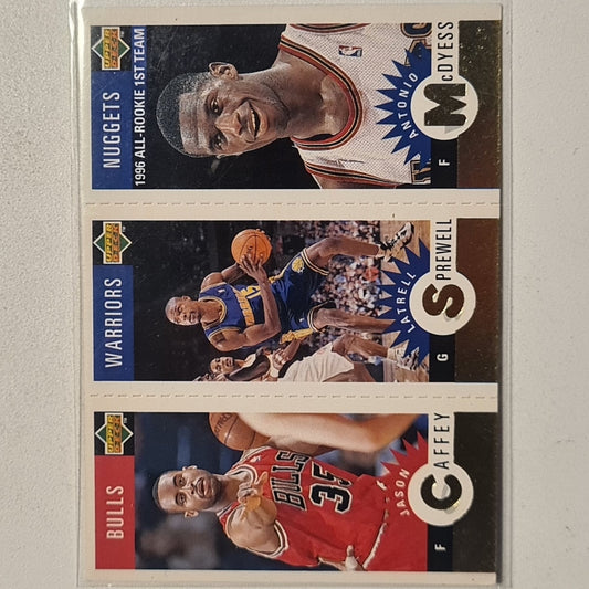 Lattrell Sprewell Jason Caffey 1996 Upper-Deck MINI'S Gold Variant M100 M118 NBA Basketball Bulls Warriors good