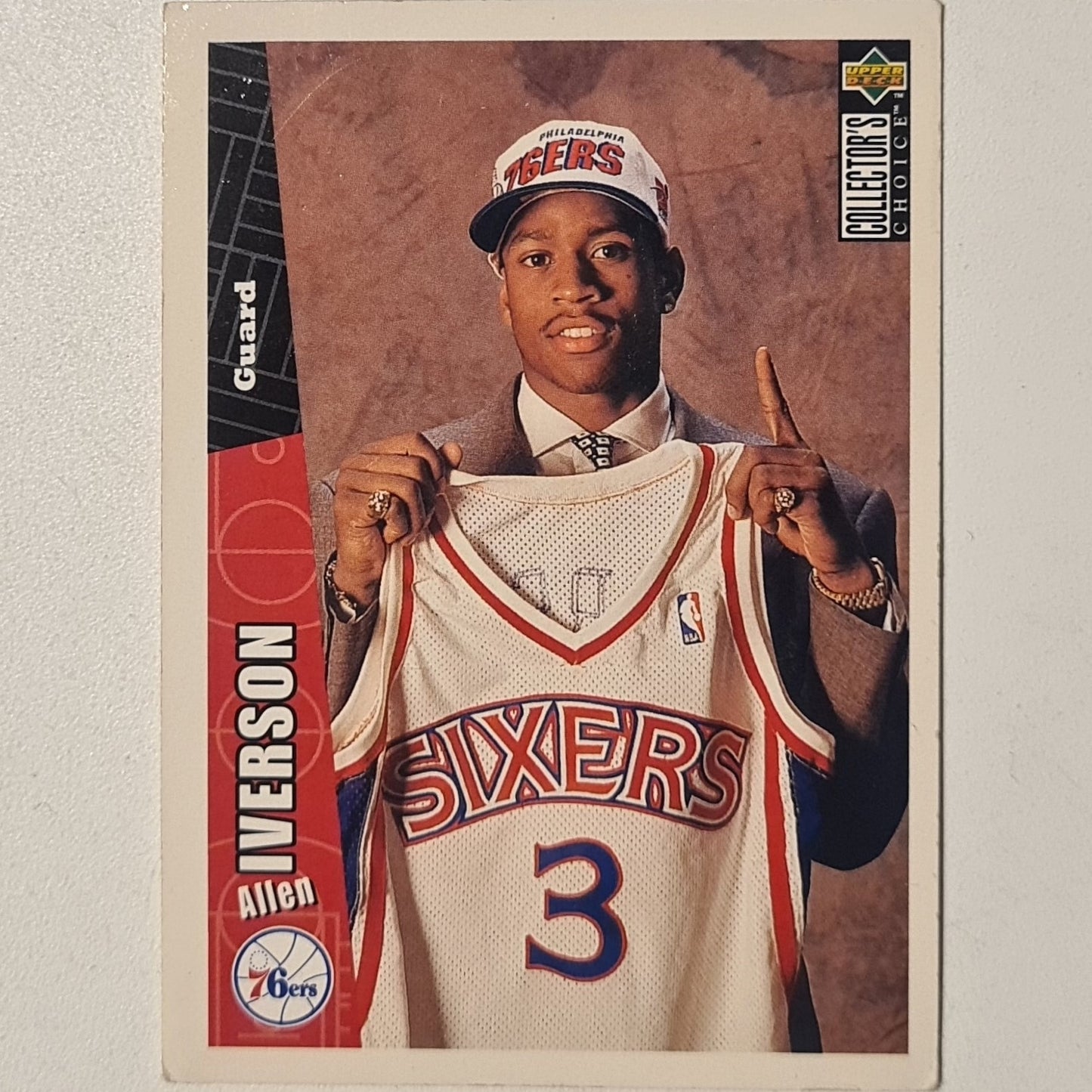 Allen Iverson 1996 Upper-Deck Rookie RC #301 NBA Basketball Philadelphia 76ers poor ( folder fillers)