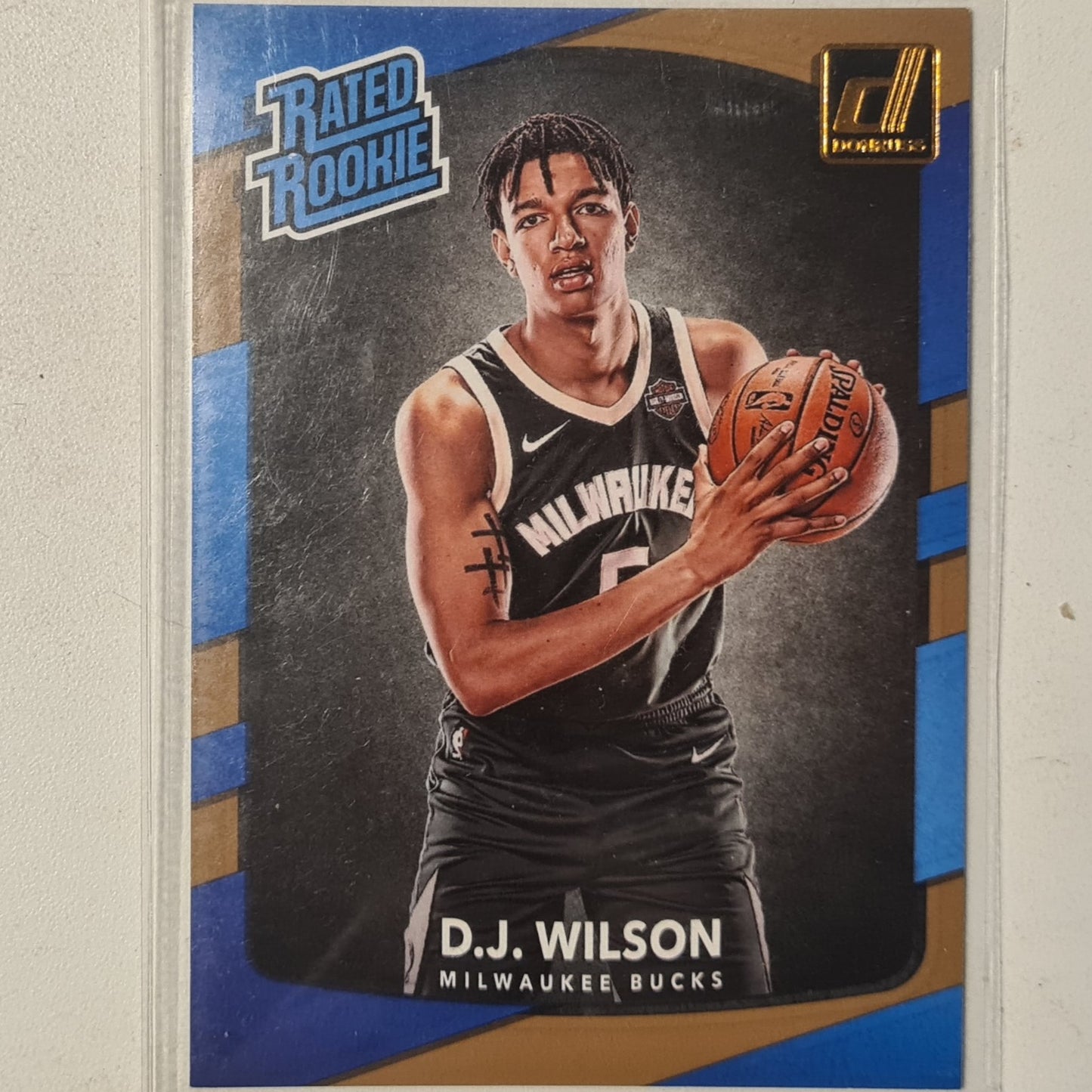 D.J. Wilson 2017-18 Panini Donruss Rated  Rookie RC #184 NBA Basketball Milwaukee Bucks excellent