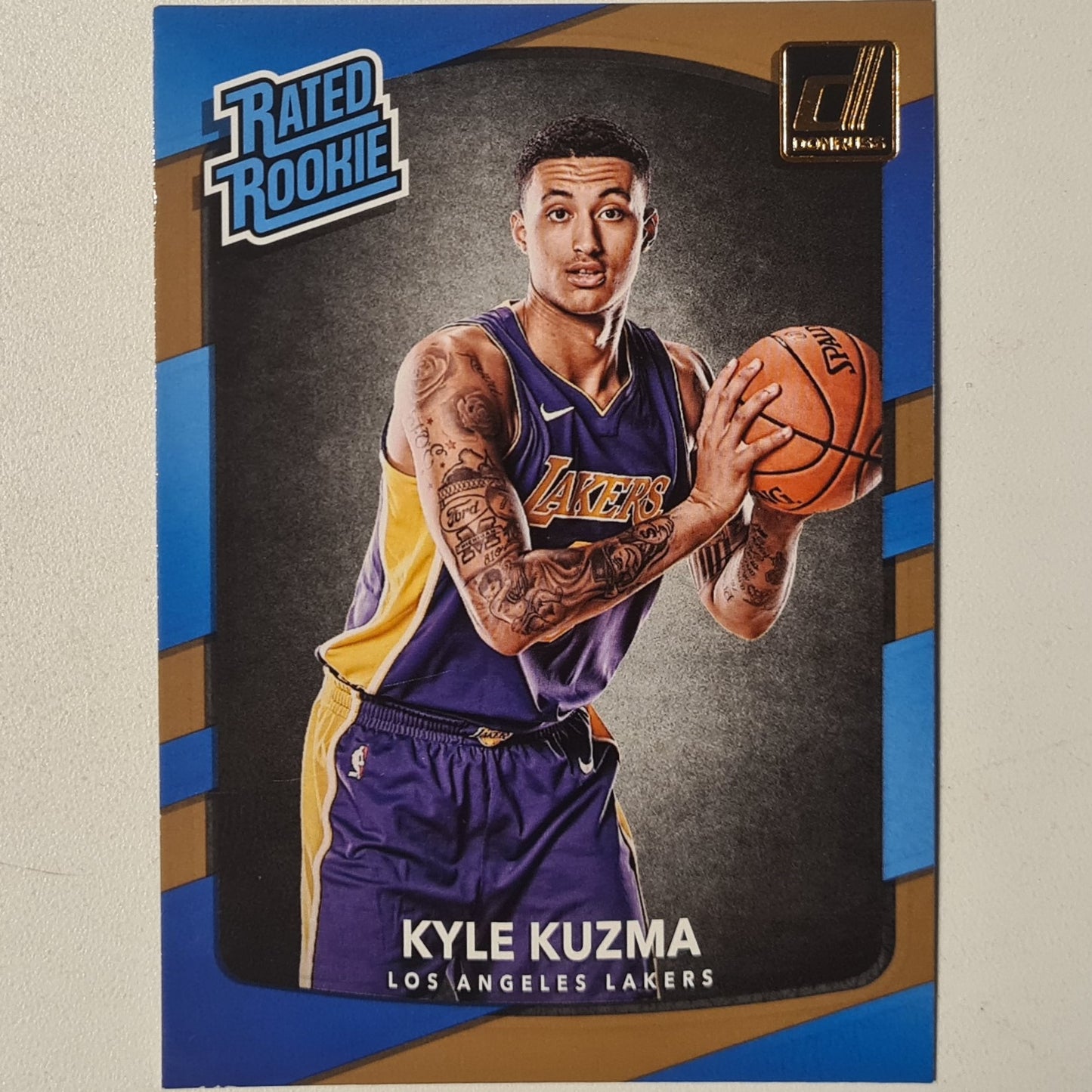 Kyle Kuzma 2017-18 Panini Donruss Rated  Rookie RC #174 NBA Basketball LA Lakers very good