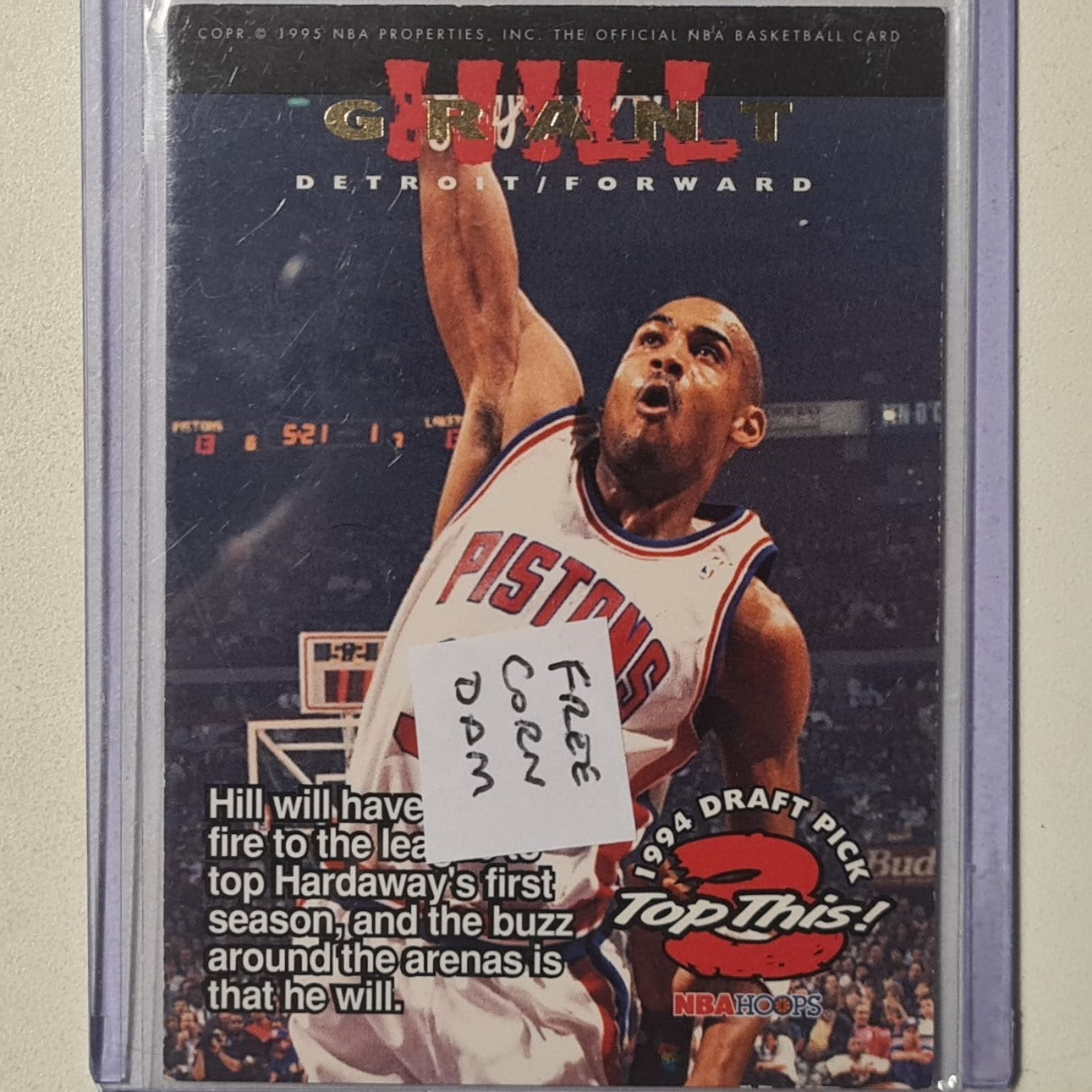 Anfernee Hardaway grant hill 1995 top this draft picks Rookie RC #423 NBA Basketball Orlando Magic good