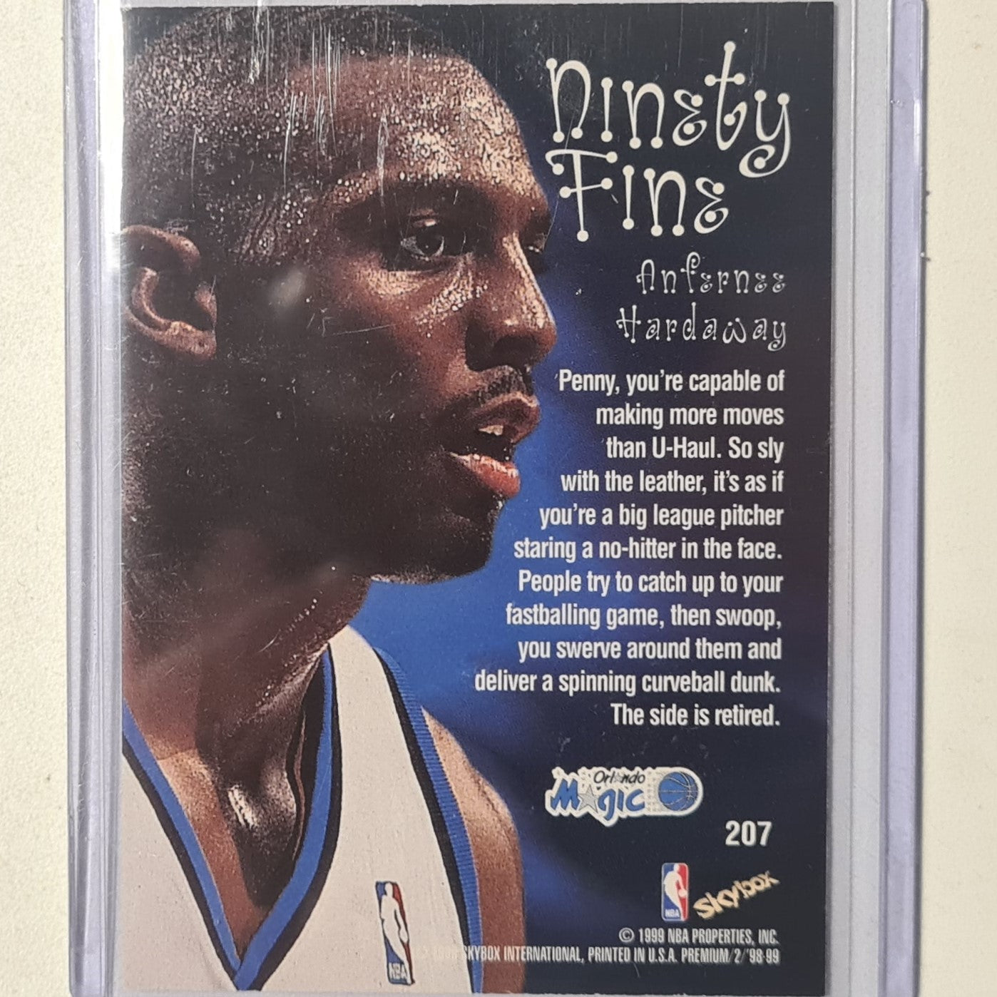 Anfernee Hardaway 1999 Skybox Premium Ninety Fine #207 NBA Basketball Orlando Magic excellent