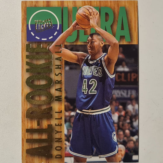 Donyell Marshall 1995 Fleer Ultra 94-95 All-Rookie RC 6 of 15 NBA Basketball Minnesota Timberwolves good/very good