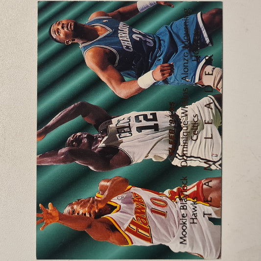 Dominique Wilkins, Alonzo Mourning 1995 Fleer 94-95 Team Leaders 1 of 9 NBA Basketball Celtics Hornets very good