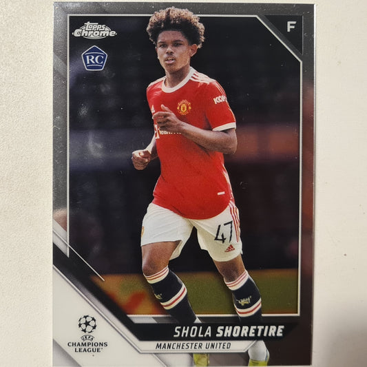 Shola Shoretire 2022 Topps Chrome Champions League Rookie RC #138 Soccer Football Manchester United Excellent-mint