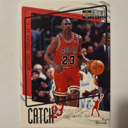Michael Jordan 1997 Upper-Deck Catch 23 #186 Fast Break Chicago Bulls good +Sleeved