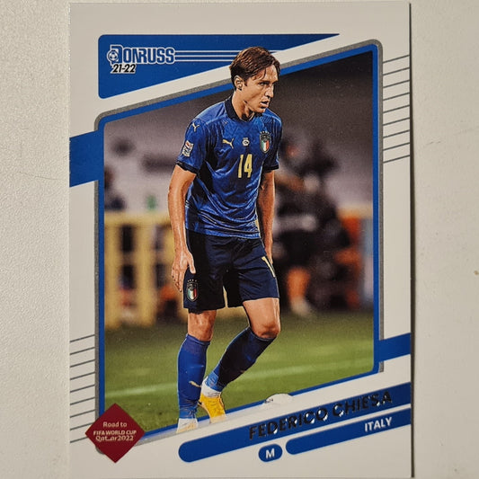 Federico Chiesa 2021-22 Panini Donruss fifa world cup Qatar #82 Soccer Football Italy Excellent sleeved