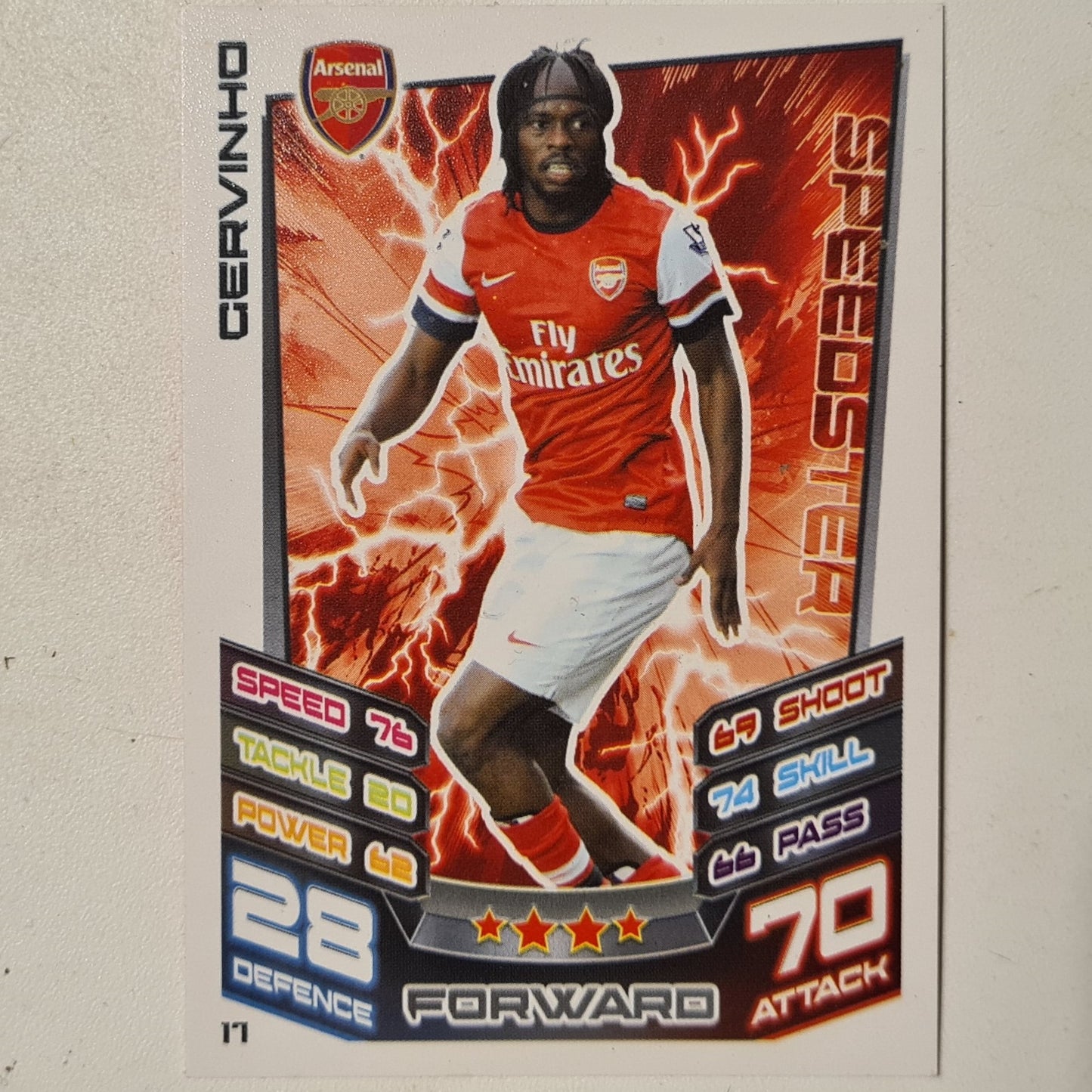 Gervinho 2012-13 Topps Match Attax #17 Soccer Football Arsenal very good sleeved