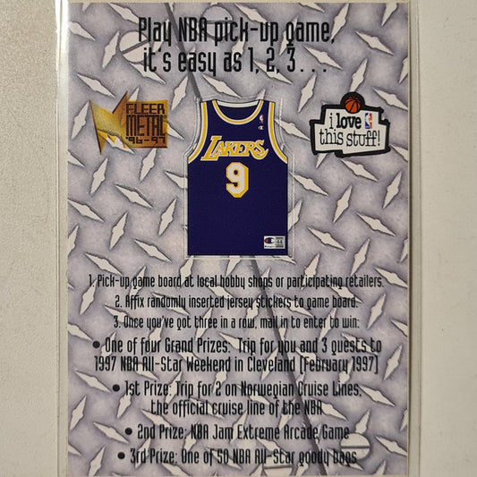 Nick Van Exel 1996 Fleer Metal 96-97 i love this stuff jersey sticker rare 13 OF 29 NBA Basketball LA Lakers excellent