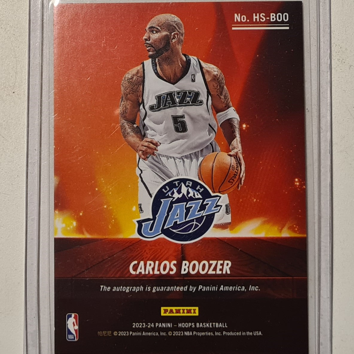 Carlos Boozer 2023-24 Panini NBA Hoops Hot Signatures Auto HS-BOO NBA Basketball Utah Jazz Mint sleeved