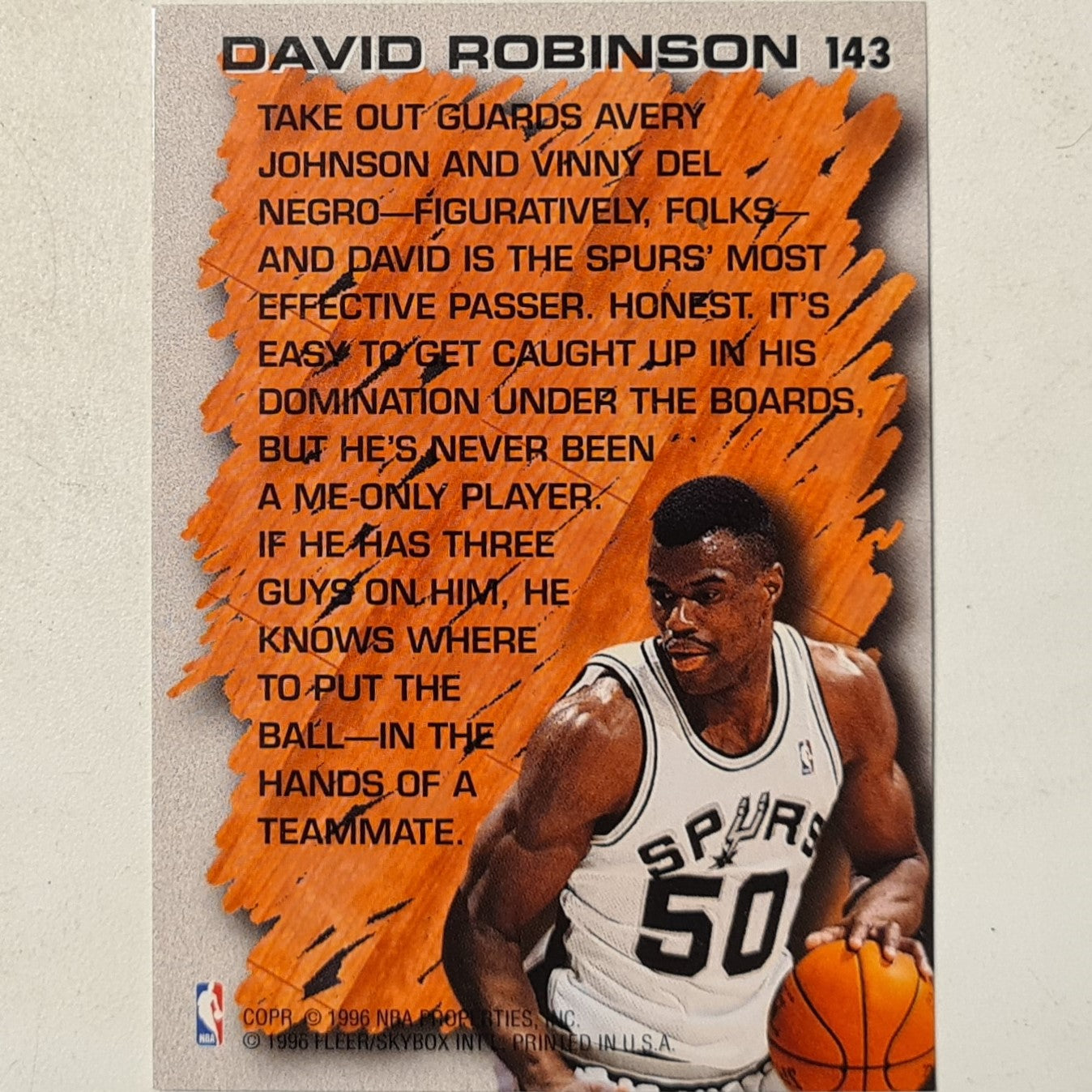 David Robinson 1996 Fleer 96-97 Hardwood Leader #143 NBA Basketball San Antonio Spurs excellent