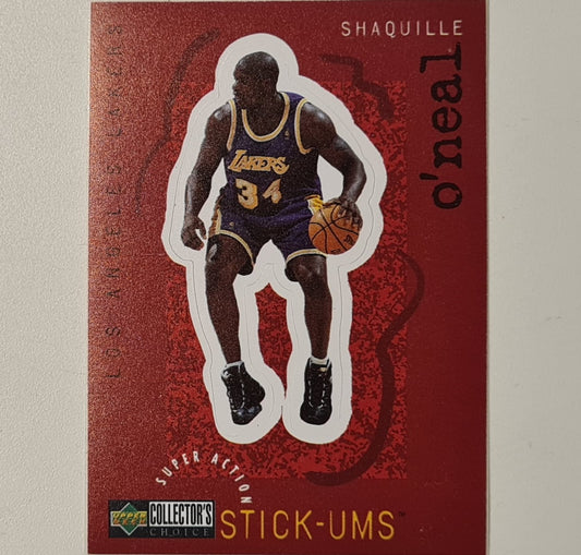 Shaquille O'Neal 1997 Upper Deck Stick-ums S13 NBA Basketball LA Lakers Excellent sleeved
