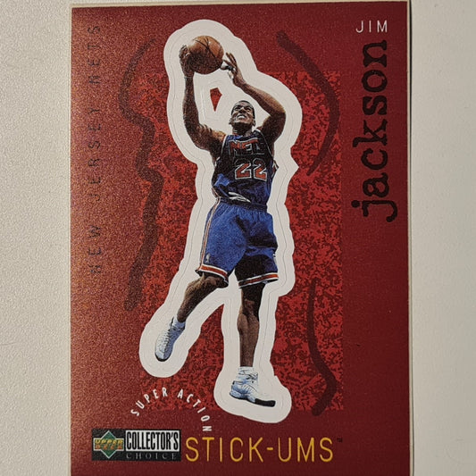 Jim Jackson 1997 Upper Deck Stick-ums S17 NBA Basketball New Jersey Nets Excellent sleeved