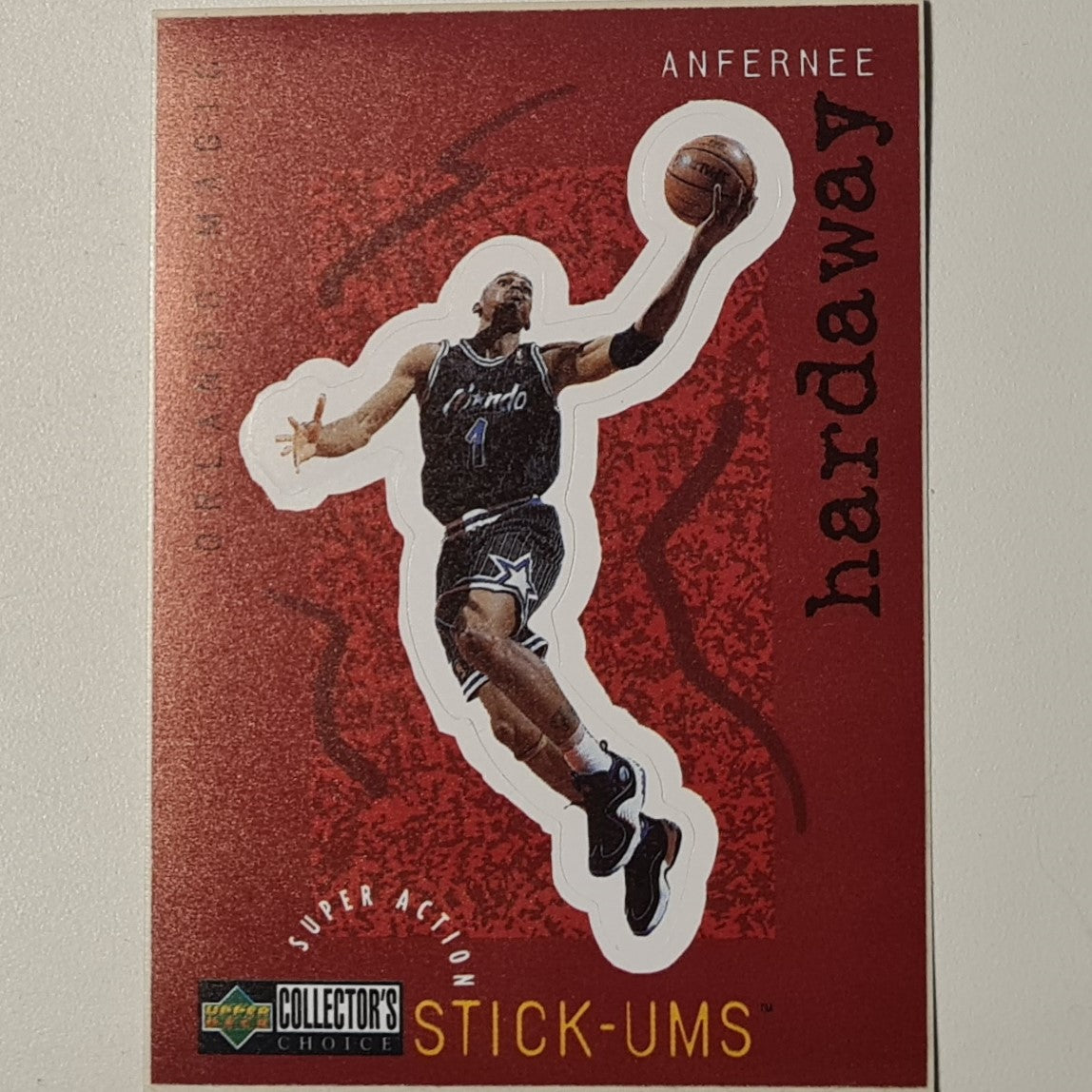 Anfernee Hardaway 1997 Upper Deck Stick-ums S19 NBA Basketball Orlando Magic Excellent sleeved