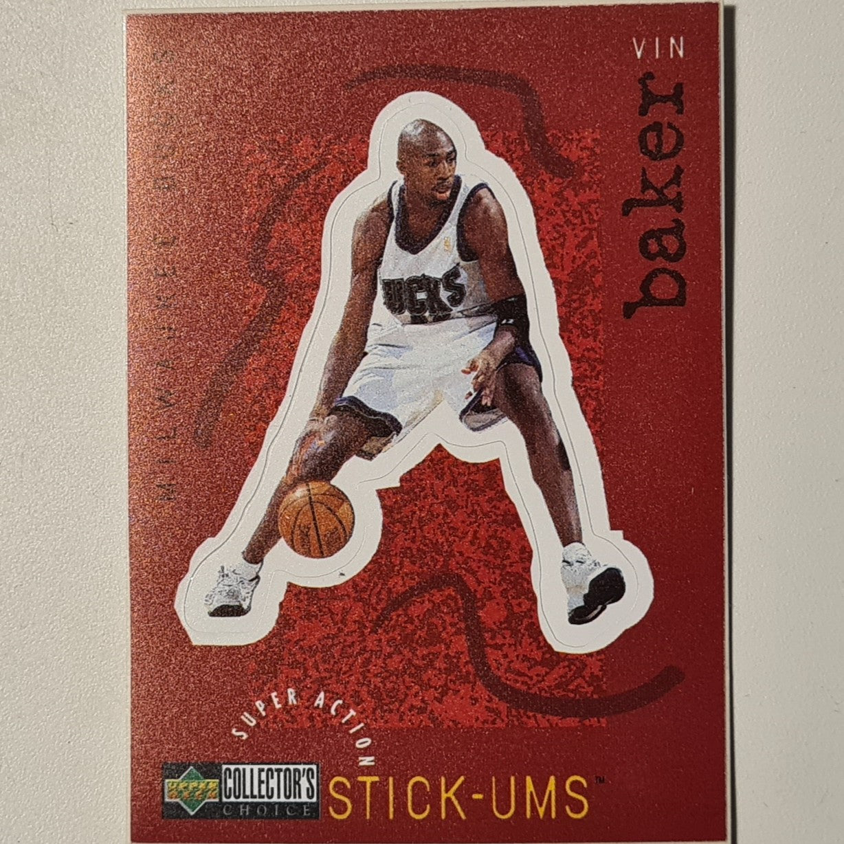 Vin Baker 1997 Upper Deck Stick-ums S15 NBA Basketball Milwaukee Bucks Excellent sleeved