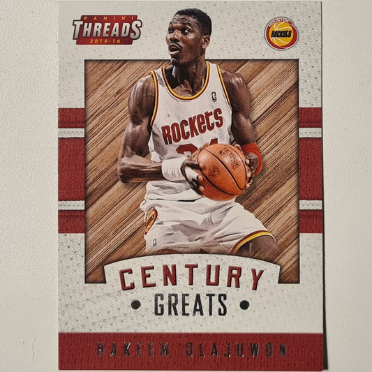 Hakeem Olajuwon 2015-16 Panini Threads Century Greats #10 NBA Basketball Houston Rockets very good-Excellent