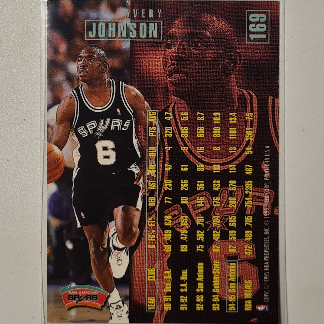 Avery Johnson 1995 Fleer 95-96  #169 NBA Basketball San Antonio Spurs Excellent