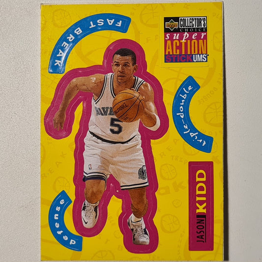 Jason kidd 1996 Upper-Deck super action Stick-ums S6 NBA Basketball Dallas Mavericks good +