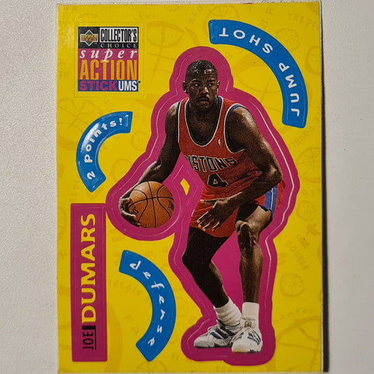 Joe Dumars 1996 Upper-Deck super action Stick-ums S8 NBA Basketball Detroit Pistons good +