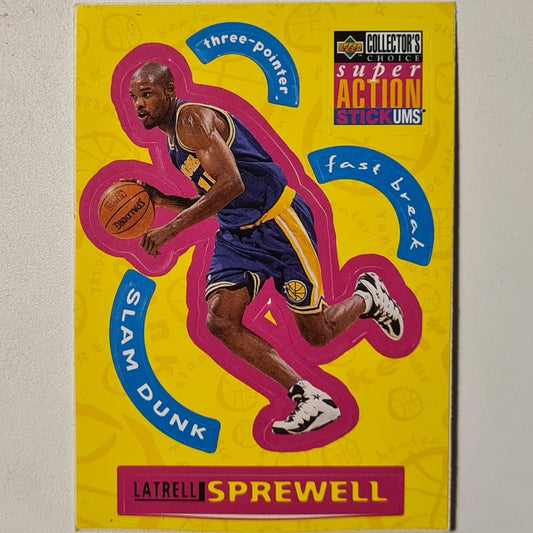 Latrell Sprewell 1996 Upper-Deck super action Stick-ums S9 NBA Basketball Golden State Warriors good +