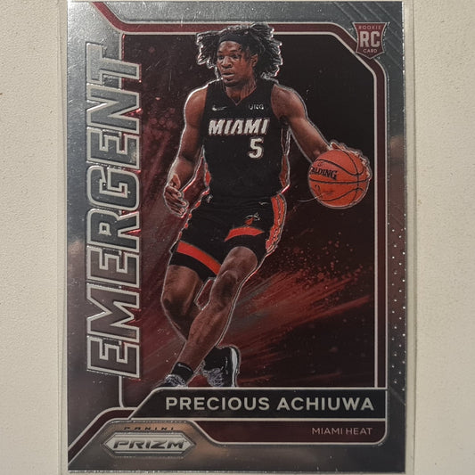 Precious Achiuwa 2020-21 Panini Prizm Emergent Rookie RC #14 NBA Basketball Miami Heat EX-MINT sleeved