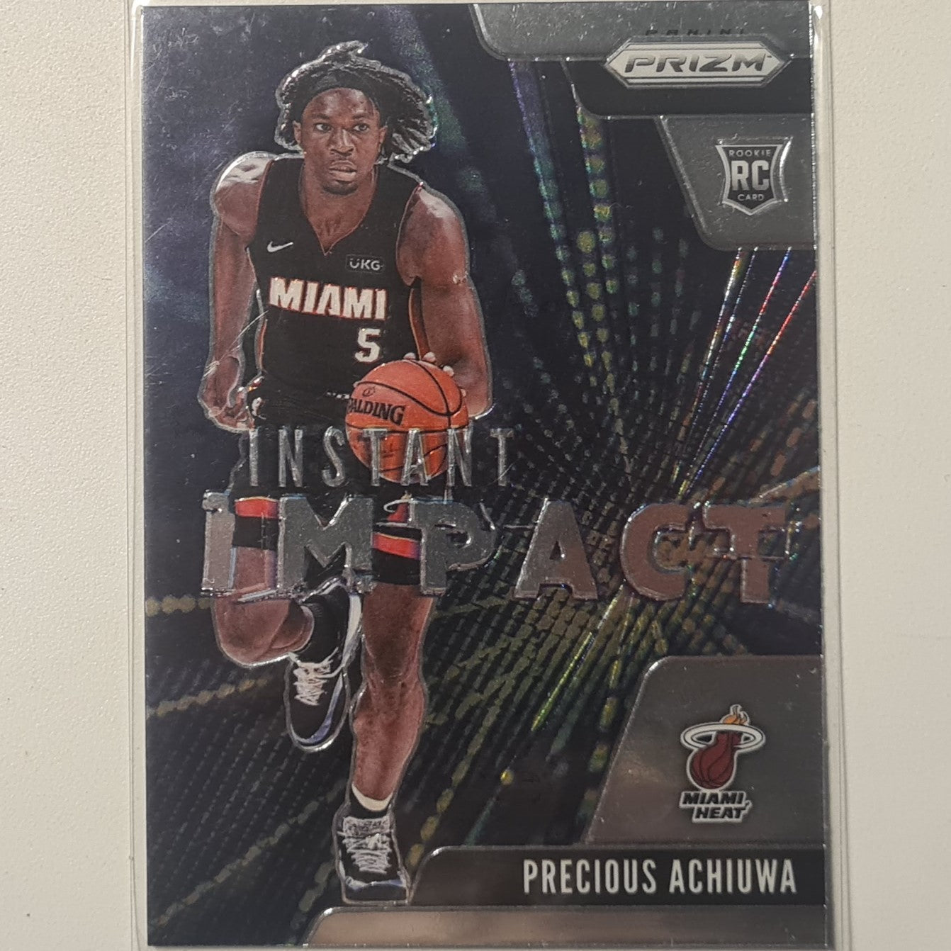 Precious Achiuwa 2020-21 Panini Prizm instant impact Rookie RC #14 NBA Basketball Miami Heat EX-MINT sleeved