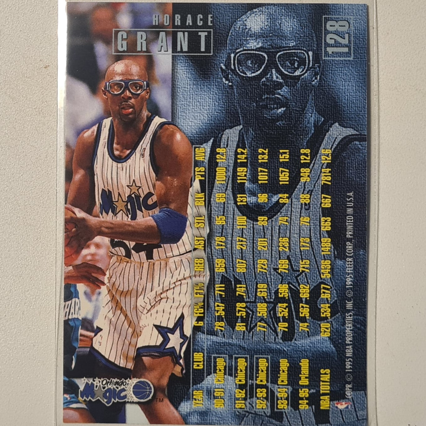 Horace Grant 1995 Fleer 95-96 #128 NBA Basketball Orlando Magic Excellent sleeved