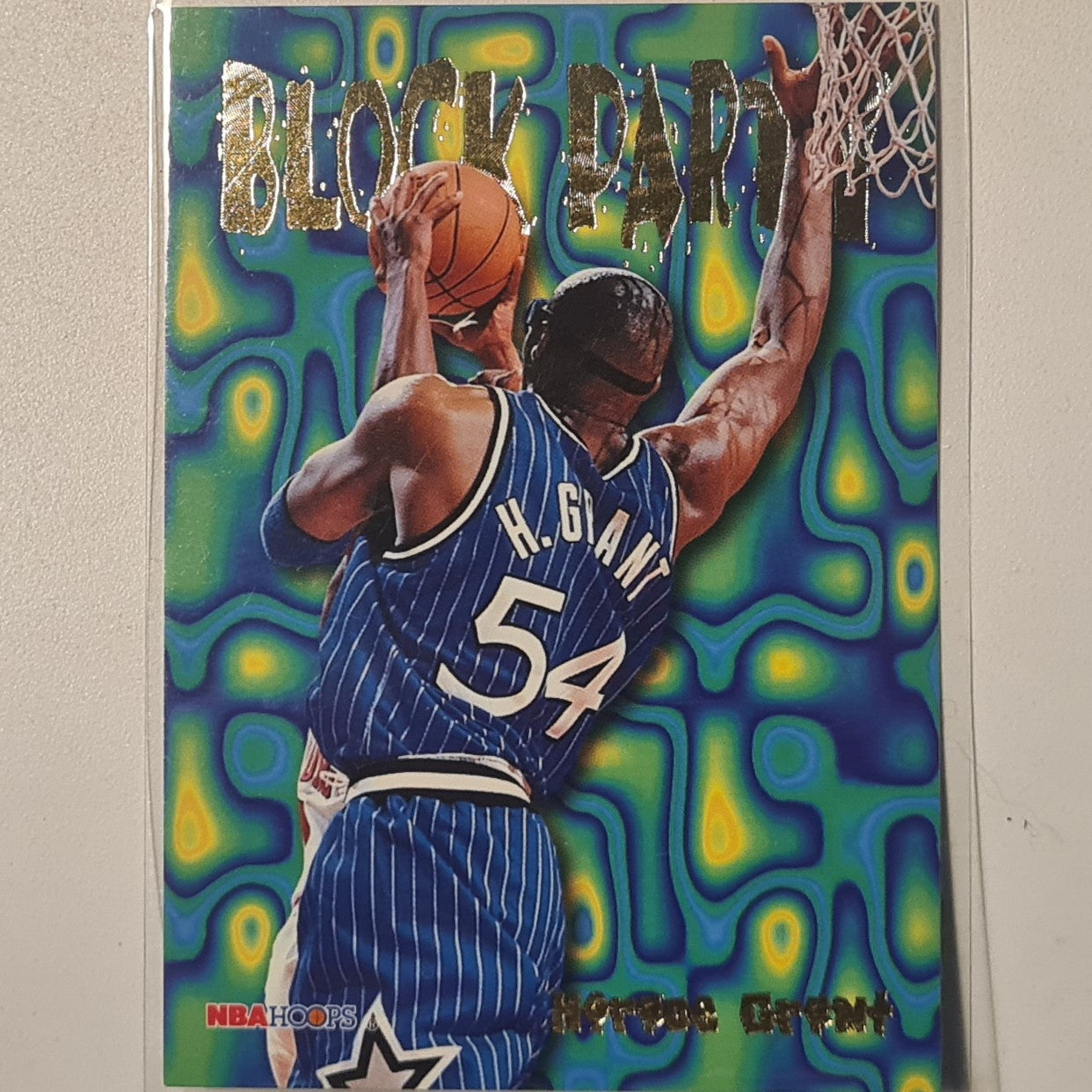 Horace Grant 1995 Skybox NBA Hoops Block Party 12 of 25 NBA Basketball Orlando Magic Stunning sleeved