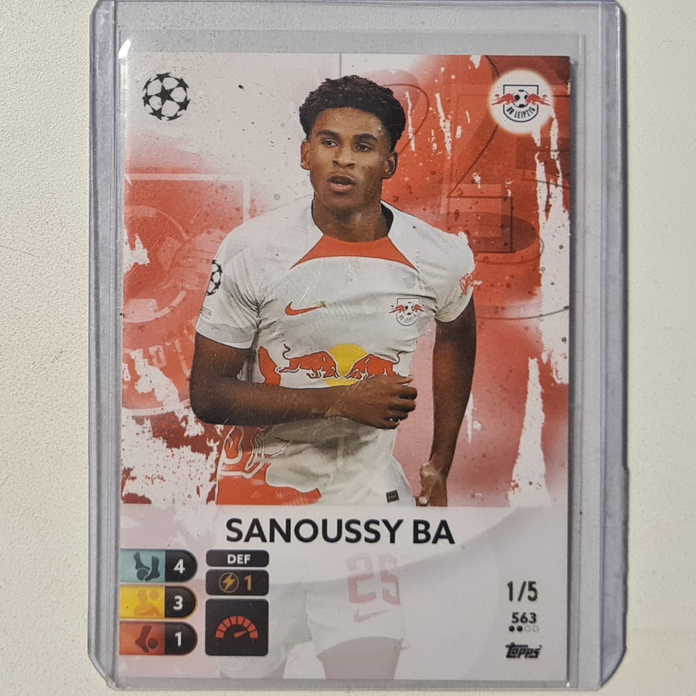 Sanoussy Ba 2022-23 Topps total football 1/5 numbered Rookie RC #563 Soccer Football RB Leipzig excellent +