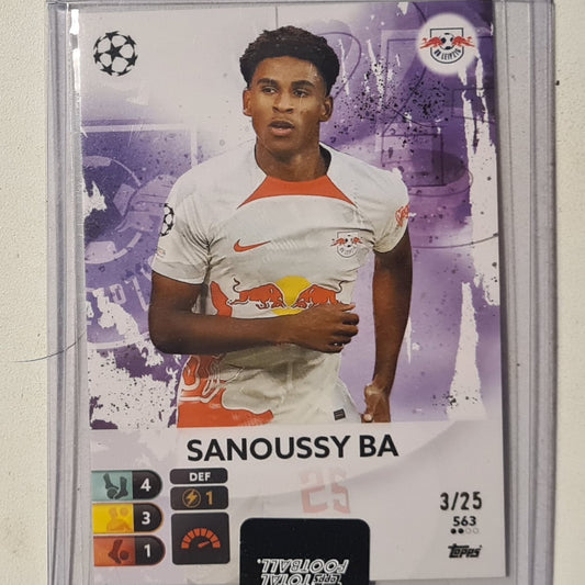 Sanoussy Ba 2022-23 Topps total football 3/25 numbered Rookie RC #563 Soccer Football RB Leipzig excellent +