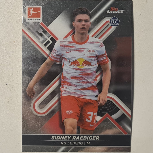 Sidney Raebiger 2022 Topps Finest Rookie RC #91 Soccer Football RB Leipzig Excellent sleeved