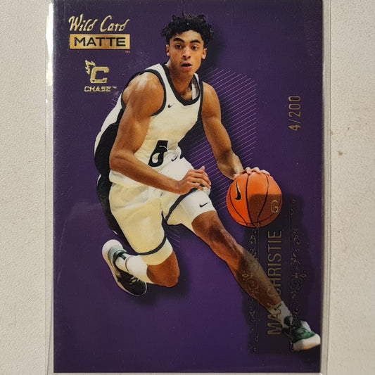 Max Christie 2022 Wild card matte C Chase numbered 4/200 MB-58 NBA Basketball excellent +sleeved