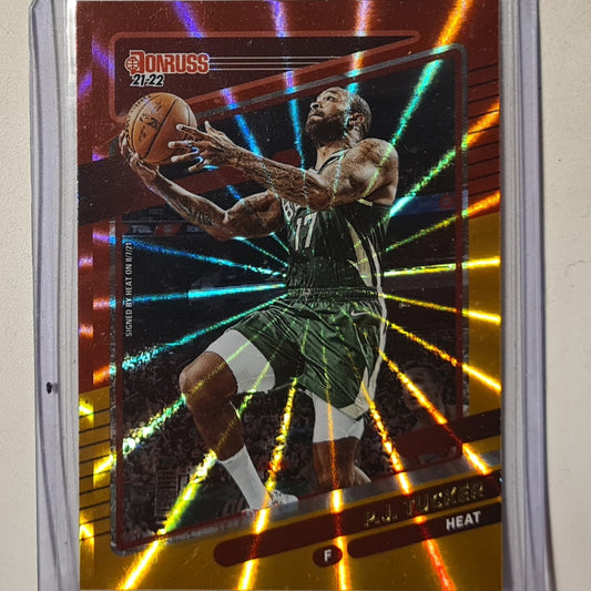 PJ Tucker 2021-22 Panini Donruss red yellow laser #86 NBA Basketball Miami Heat Excellent sealed